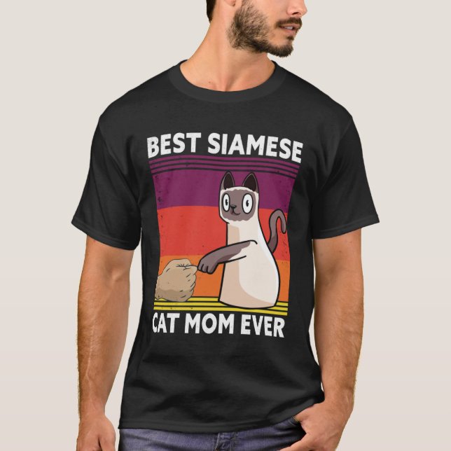 Best Siamese Cat Mom Ever  Cat T Shirt (Framsida)