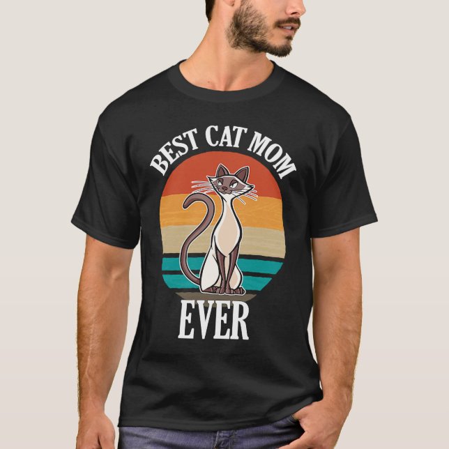 Best Siamese Cat Mom Ever  Cat T Shirt (Framsida)