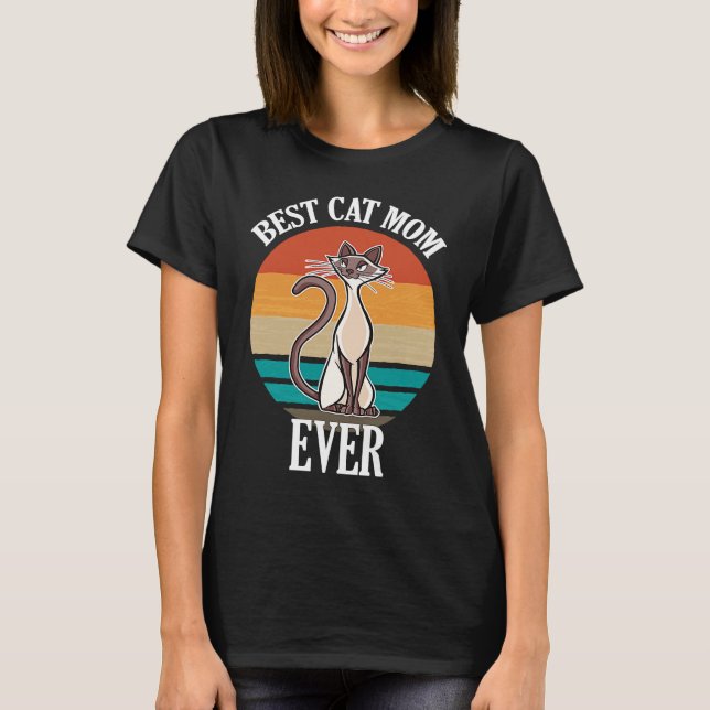 Best Siamese Cat Mom Ever  Cat T Shirt (Framsida)