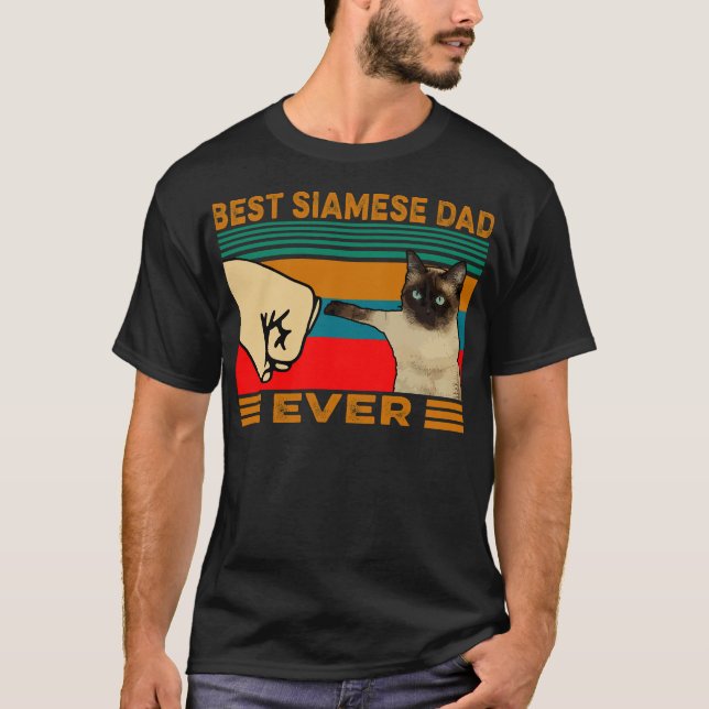 Best Siamese Cat Pappa någonsin T Shirt (Framsida)