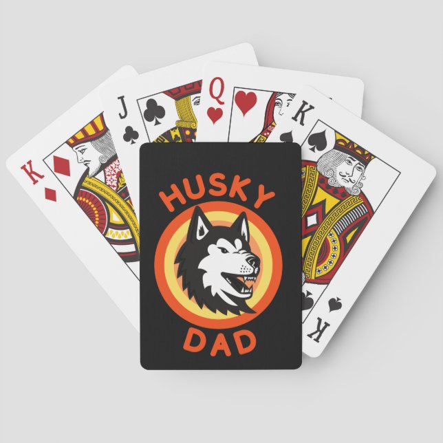 Best Siberian husky Pappa, Husky Hundälskares Gift Casinokort (Baksidan)