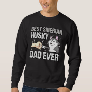 Best Siberian husky Pappa pappa Hundägare Far Lång Ärmad Tröja