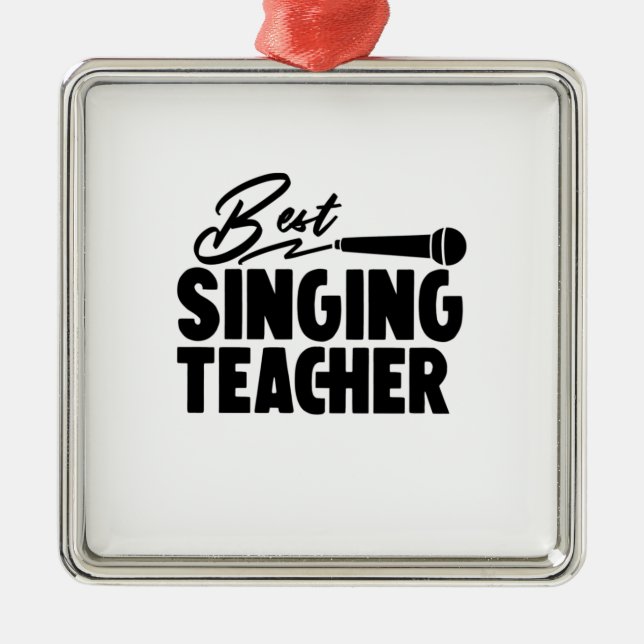 Best Singing Teacher Julgransprydnad Metall (Framsidan)