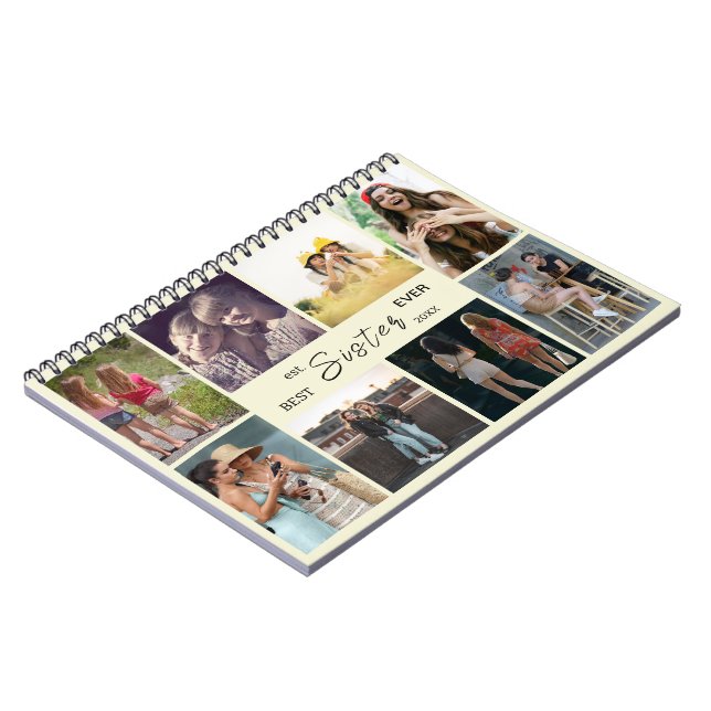 Best Sister Ever – 8 Photo Collage Notebook Anteckningsbok (Vänstra Sidan)