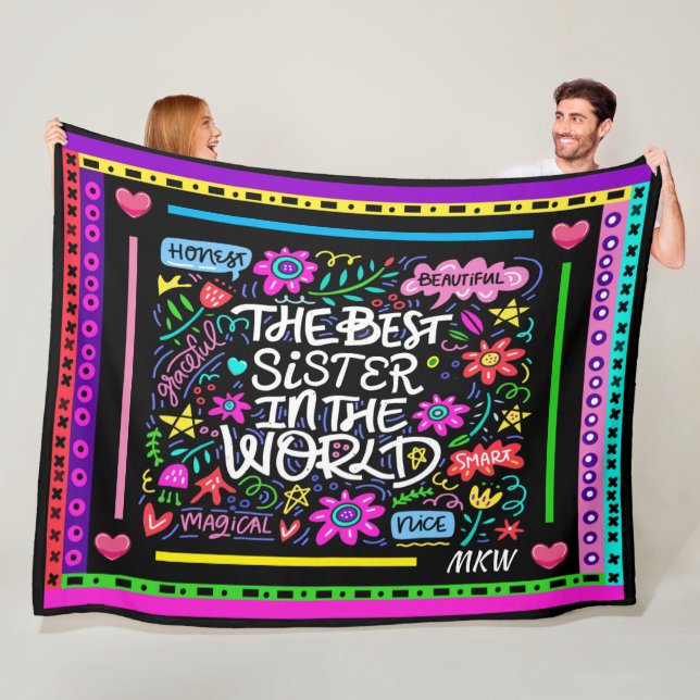 BEST SISTER Fleece Blanket (På plats)