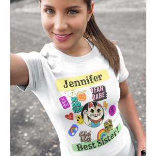 "Best Sister Söta personlig katter" går flicka T Shirt