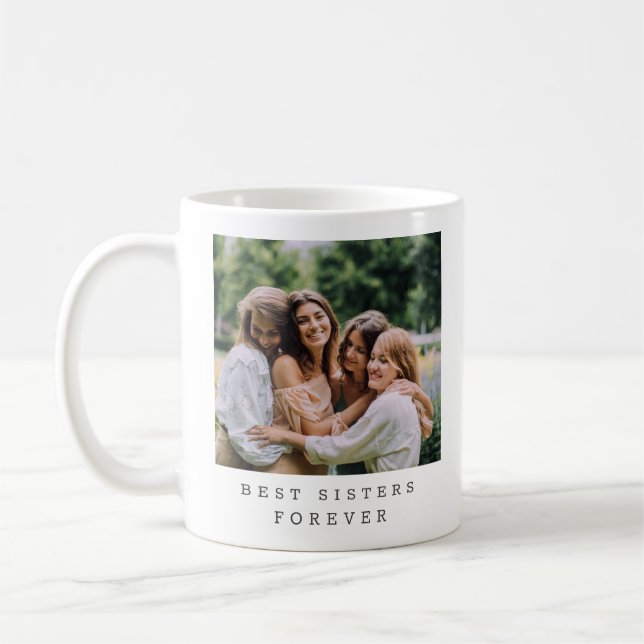 Best Sisters Forever Custom Photo Personalized  Kaffemugg (Vänster)