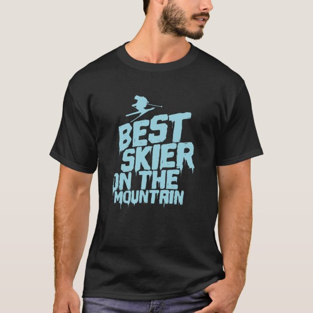 Best Skier på Mountain Ski fahren T Shirt (Framsida)