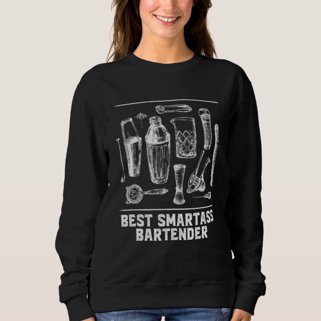 Best Smartass Bartender Ever Bartending Humor T Shirt (Framsida)