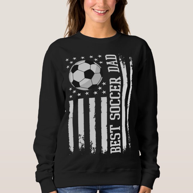 Best Soccer Dad Soccer Daddy US Flag T Shirt (Framsida)