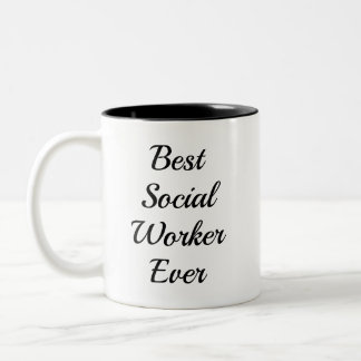 Best Social Worker Ever Mug Appreciation Gift Två-Tonad Mugg