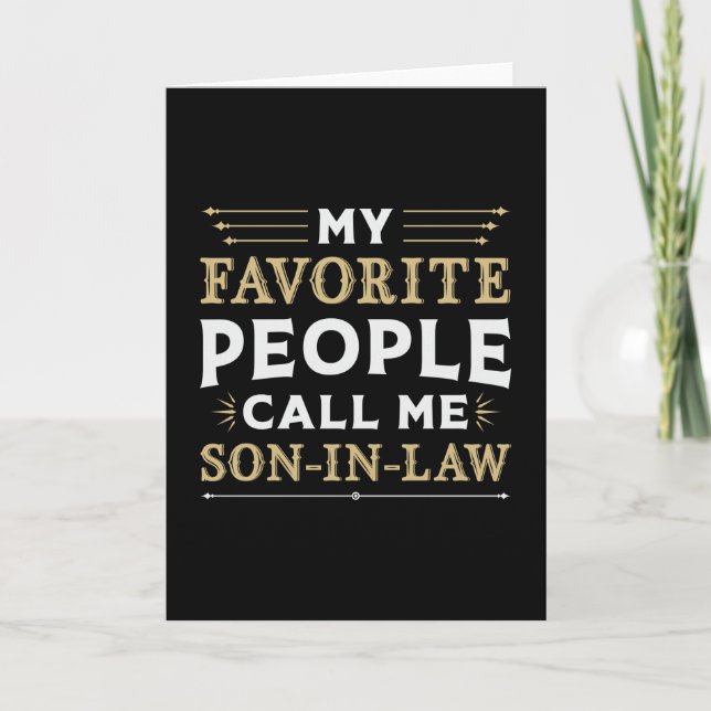 Best Son in Law Son Fantastisk Proud Gift Idea Kort (Framsida)