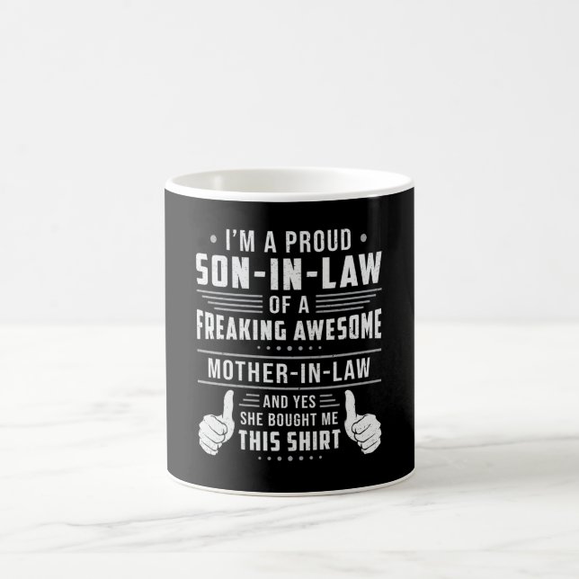 Best Son in Law Son Freaking Proud Gift Idea Kaffemugg (Center)