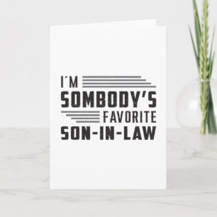 Best Son in Law Son Proud Fantastisk Funny Gift Kort
