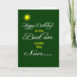 Best son under the sun happy birthday wish kort