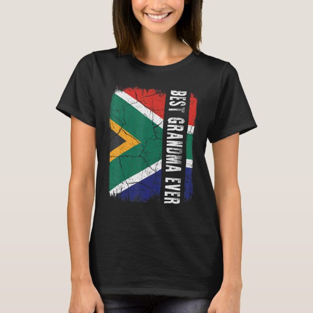 Best South African Grandma Ever Africa Flag Mother T Shirt (Framsida)