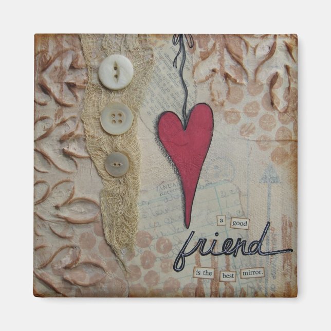 "Best Spegel" Art Magnet av Nancy Lefko (Framsidan)