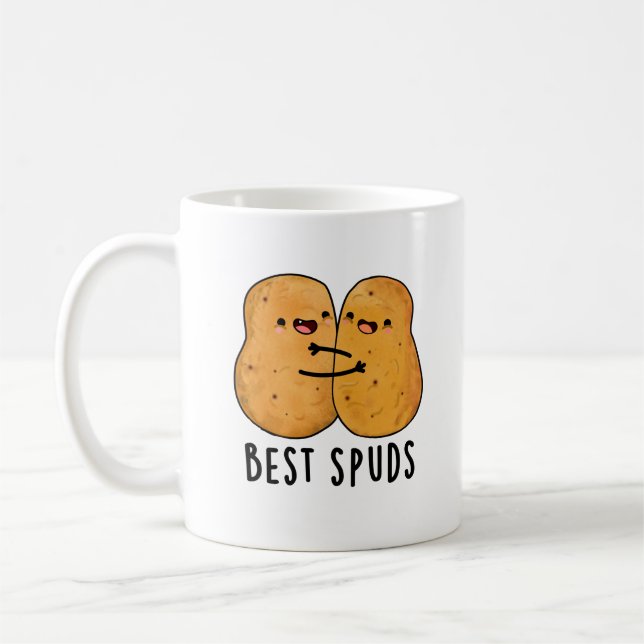 Best Spuds funny Best Buddies Potato Pun Kaffemugg (Vänster)