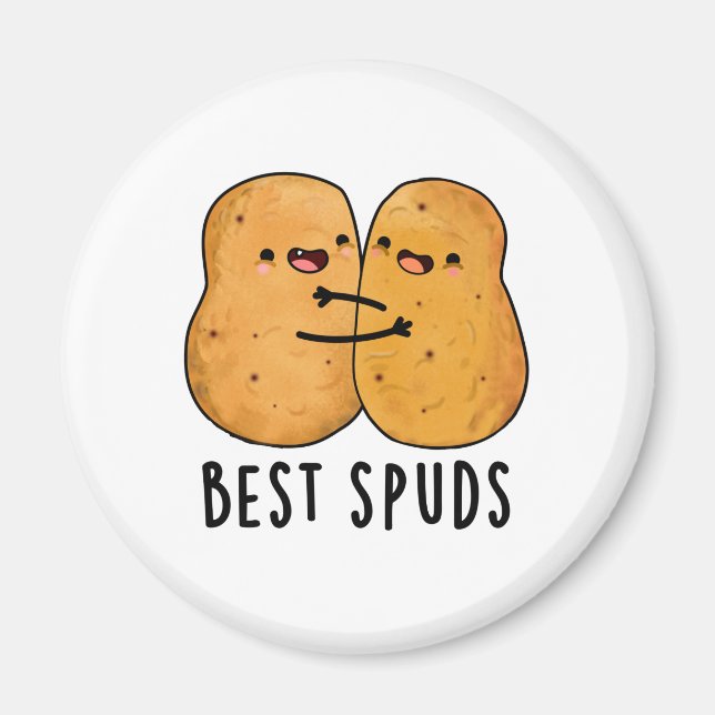 Best Spuds funny Best Buddies Potato Pun Magnet (Framsidan)