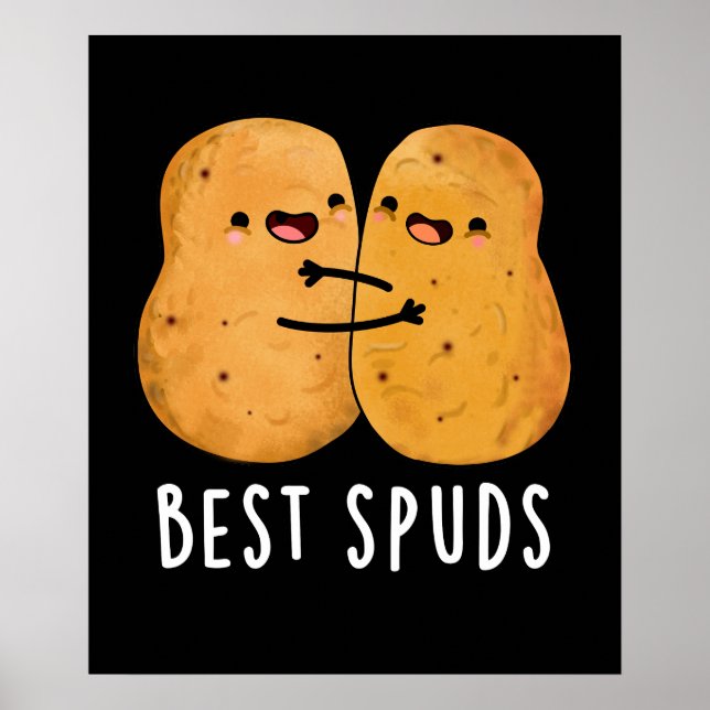 Best Spuds Funny Best Buddies Potato Pun Mörk BG Poster (Framsidan)
