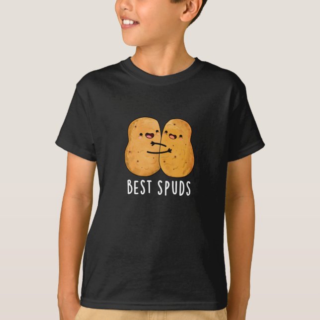 Best Spuds Funny Best Buddies Potato Pun Mörk BG T Shirt (Framsida)