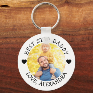 Best Step-Personlig för pappa-foto Nyckelring