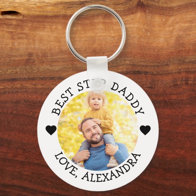 Best Step-Personlig för pappa-foto Nyckelring (Framsida)