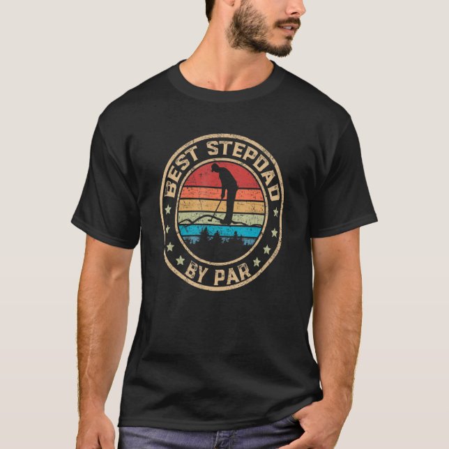 Best Stepdad by Par Fars dag Golf Golfing 1 T Shirt (Framsida)