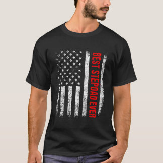 Best Stepdad Ever Us American Flag Fathers Day Dad T Shirt