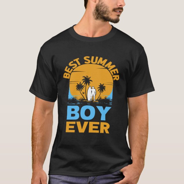 Best Summer Boy Ever I Palm I Summer T Shirt (Framsida)