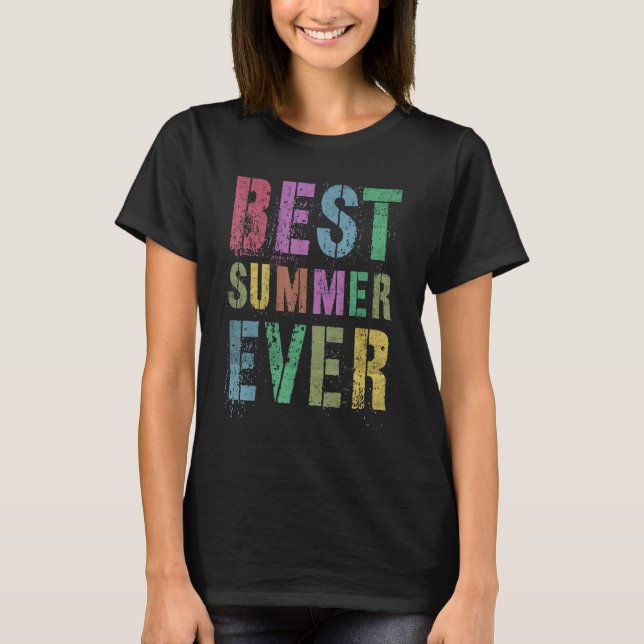 Best Summer Ever Camp Last Day Of Vacation Sign Au T Shirt (Framsida)