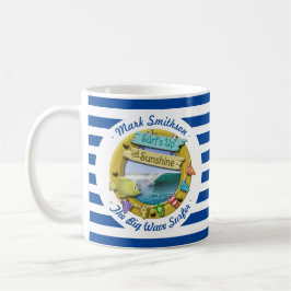 Best Surfer Sunshine Nautical Navy Rand Porthole Kaffemugg