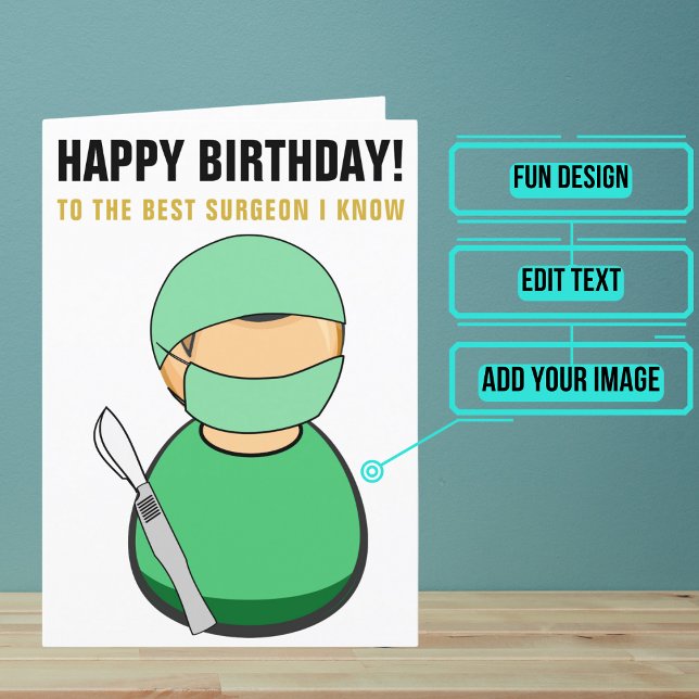 Best Surgeon I Know Birthday Kort (This funny birthday card is for the physician / doctor friend or family member in your life.)