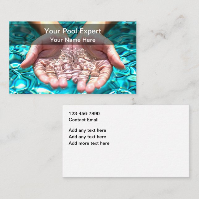 Best Swimming Pool Service Modern  Visitkort (Fram/baksida)