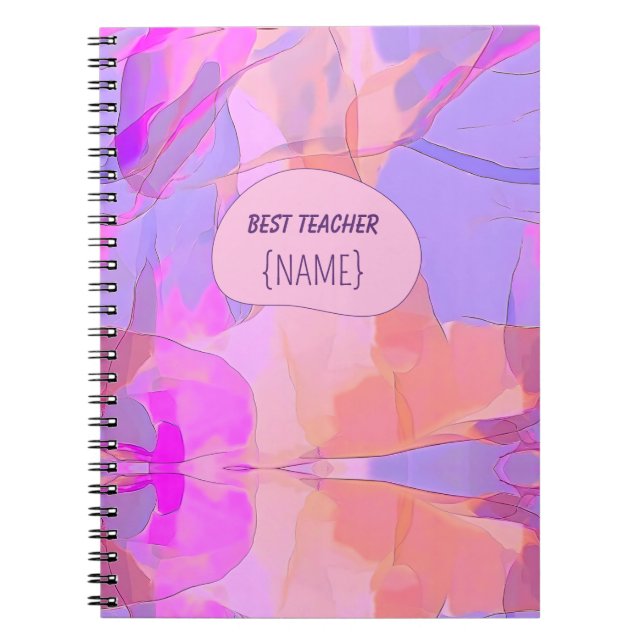Best Teacher – Abstract Design Personalized Anteckningsbok (Framsidan)