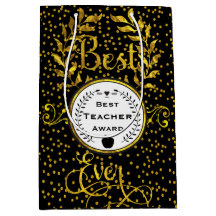 Best Teacher Award Guld med Black Tack