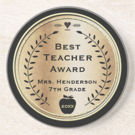 Best Teacher Award Guld med Black Underlägg