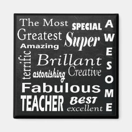 Best Teacher Chalkboard Tunnelbanan Typography Art Magnet