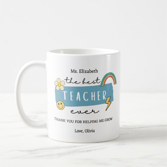 Best Teacher Ever Custom Teacher Appreciation Gift Kaffemugg (Vänster)