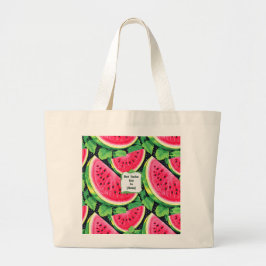 Best Teacher Ever – Watermelon Large Tote Bag Jumbo Tygkasse