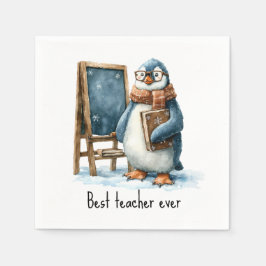 Best Teacher Ever Winter Penguin Design Pappersservett
