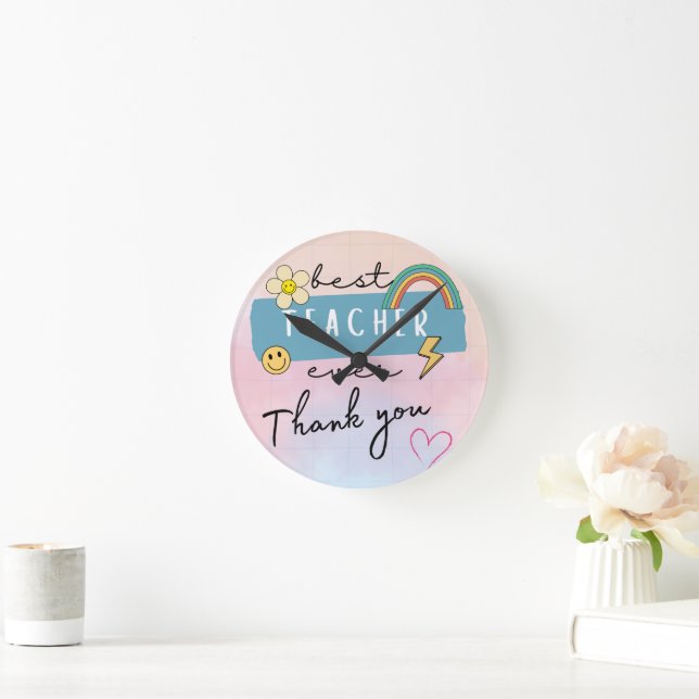Best Teacher gift Rund Klocka (Hem)
