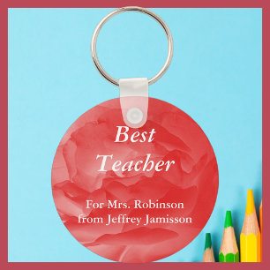 Best Teacher Keychain (Nyckelring), Coral Ro Nyckelring