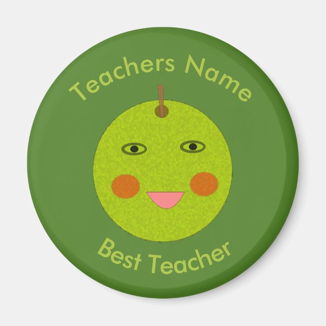 Best Teacher Lycklig Apple Anpassningsbar Magnet (Framsidan)