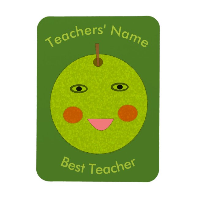 Best Teacher Lycklig Apple Anpassningsbar Magnet (Vertikal)
