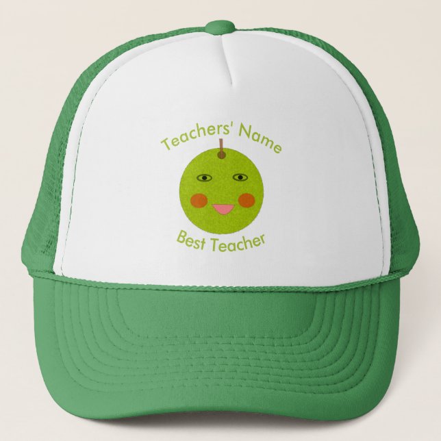 Best Teacher Lycklig Apple Hat Keps (Framsida)