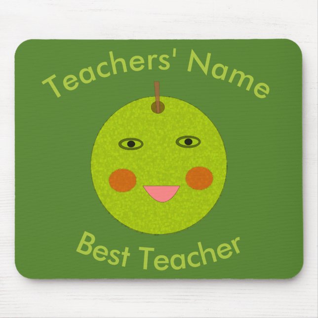 Best Teacher Lycklig Apple Mousepad Musmatta (Framsidan)