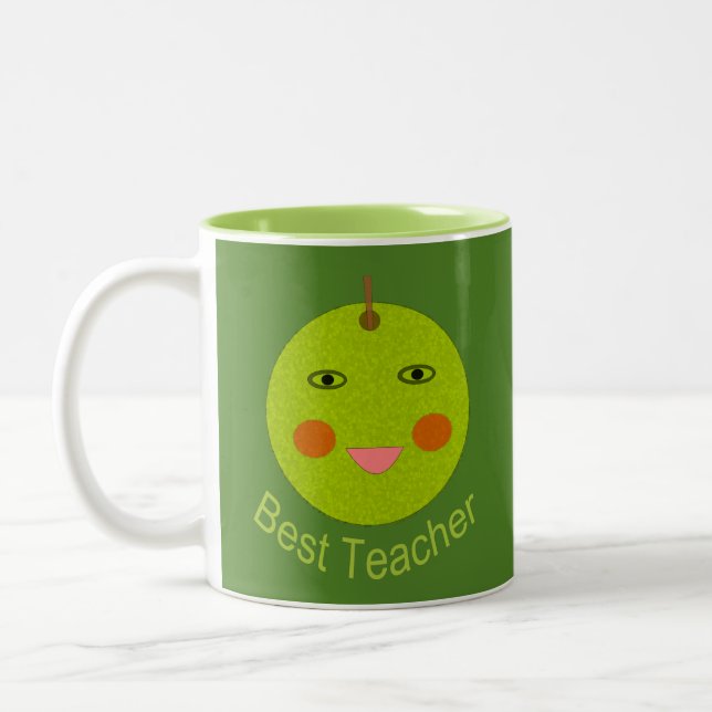 Best Teacher Lycklig Apple Mugg (Vänster)