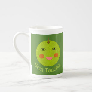 Best Teacher Lycklig Apple Mugg Benporslin Mugg