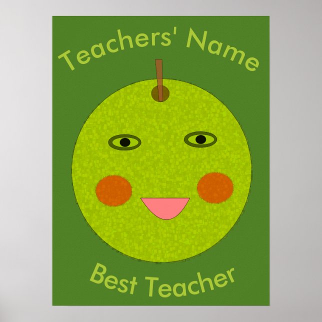 Best Teacher Lycklig Apple Poster (Framsidan)